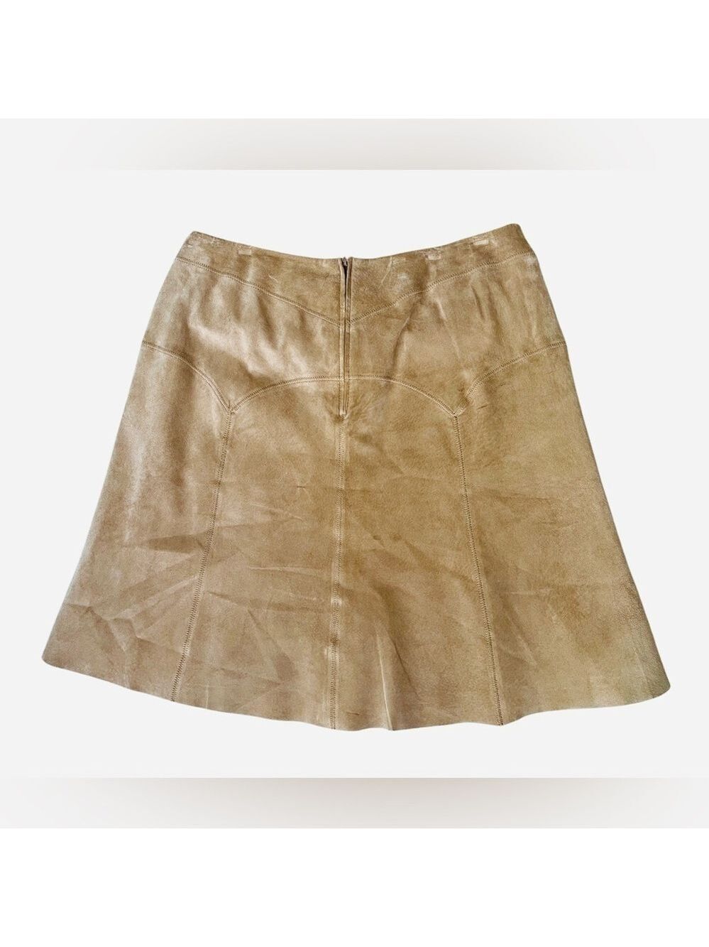 Margaret Godfrey Y2K Tan Suede Skirt. Size 12